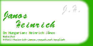 janos heinrich business card